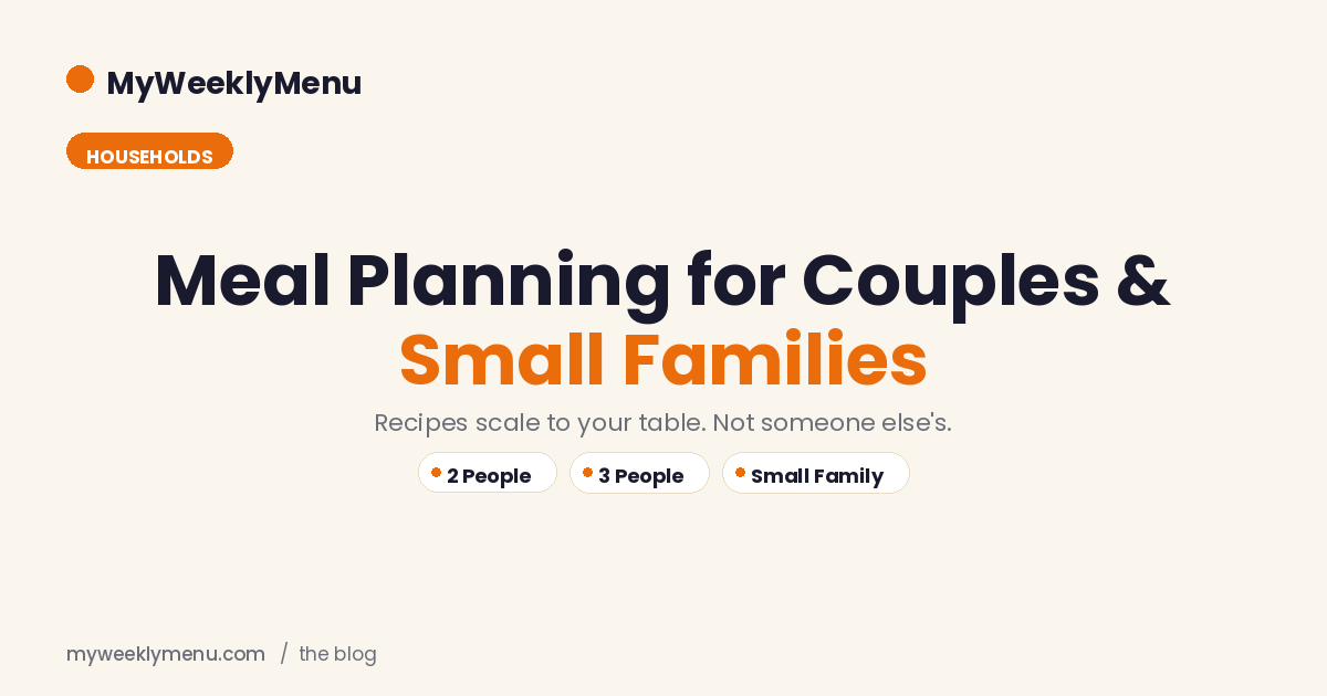 Meal Planning for Couples and Small Families: How to Cook for 2, 3, or 4 Without the Math