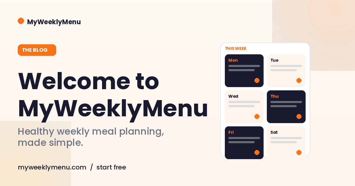 MyWeeklyMenu: The Healthy Meal Planner Built for Real Weeknights